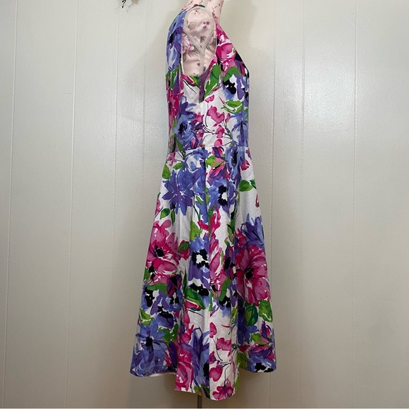Black Label sz:16 Purple & Pink Floral Dress - Picture 4 of 15